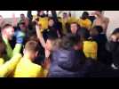 Football : explosion de joie dans le vestiaire d'Epinal après la qualification pour le 8e de finale de la coupe de France