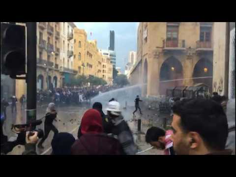 Clashes erupt outside Lebanon's Parliament in central Beirut