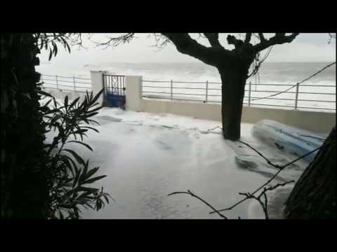 Huge waves as powerful storm batters coastal areas in southern France