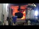 Coulée de  l'acier à l'usine SAM de Neuves-Maisons
