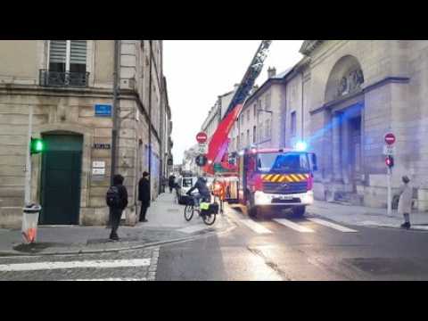 Nancy : securisation des toitures rue de la Visitation ce jeudi soir.