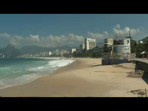 Ipanema beach deserted as Rio de Janeiro closes beaches to curb virus spread