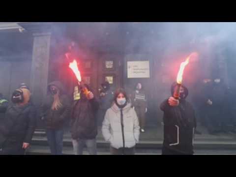 Protest against Putin's main ally in Ukraine