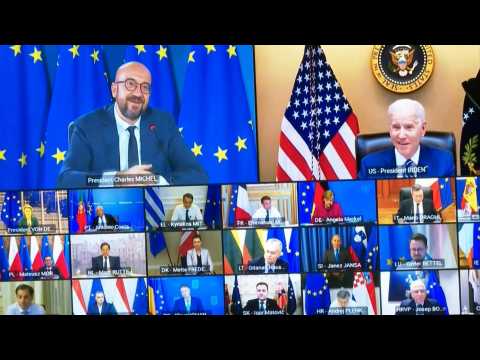 US President Joe Biden joins EU video summit