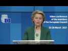EU says AstraZeneca must 'catch up' vaccine deliveries before exporting - Label : AFPTV - First images - Category : News