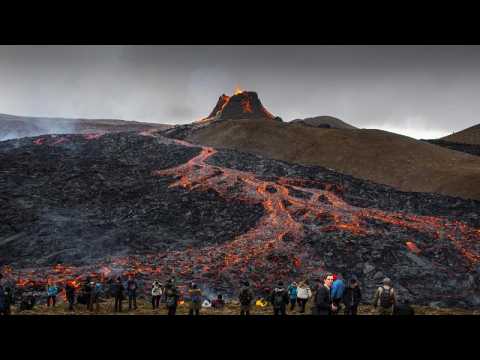 Record-breaking numbers of visitors travelled to see Iceland's erupting volcano