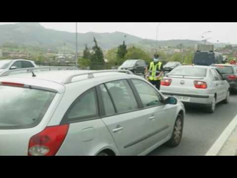 Police checkpoints in Irún to enter Spain with a PCR test