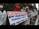 Dozens protest in Tokyo against China, Vietnam's support of Myanmar junta
