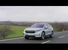The new SKODA ENYAQ iV in Arctic Silver Driving Video