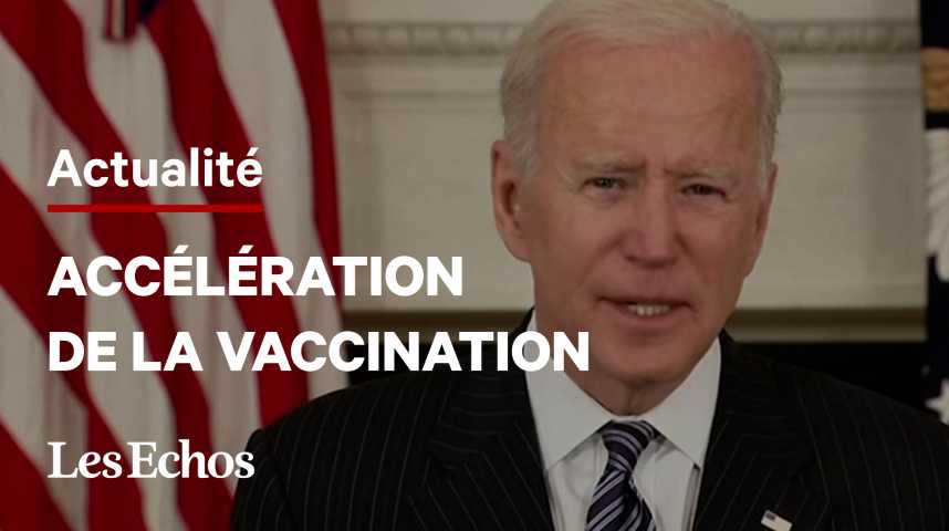 Illustration pour la vidéo Joe Biden annonce que tous les adultes seront éligibles à la vaccination le 19 avril