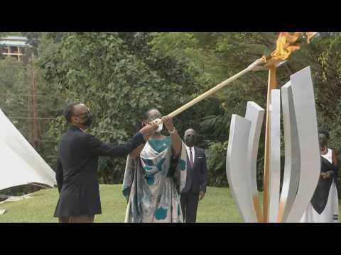Rwandan President lights flame at genocide memorial 27 years on