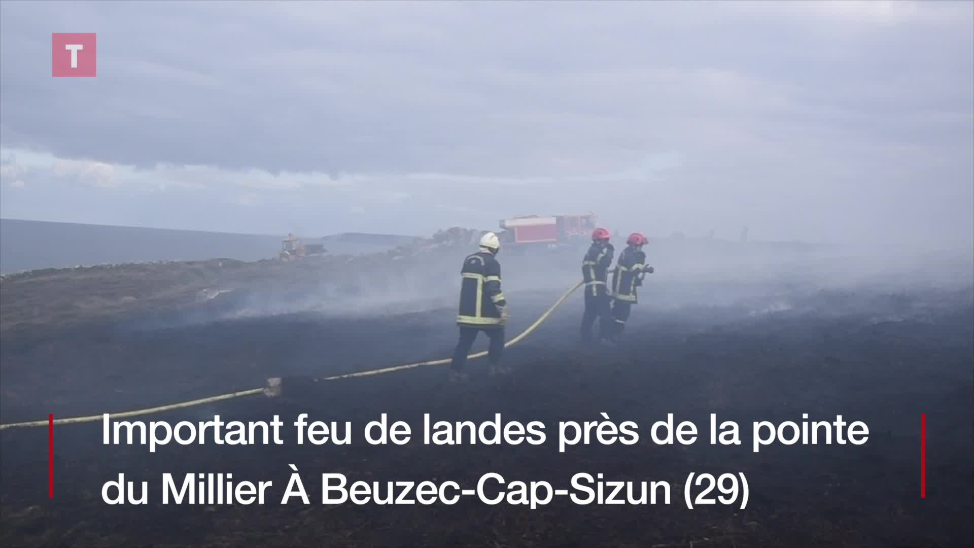 À Beuzec-Cap-Sizun, important feu de landes près de la pointe du Millier (Le Télégramme)