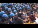 Clashes between demonstrators, police during protest over Covid-19 measures in Rome