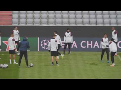 PSG players train ahead of Bayern Munich clash