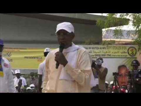 Chad's incumbent president holds campaign rally ahead of presidential elections