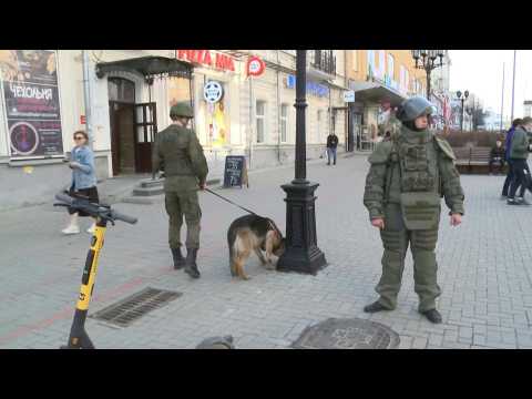 Police presence in Russia's Yekaterinburg ahead of pro-Navalny protest