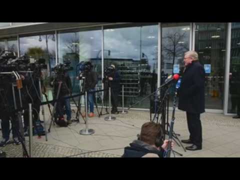 Press conference during CDU/CSU closed door meeting in Berlin