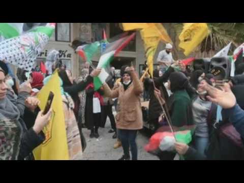 Protest outside the Palestinian Embassy in Beirut