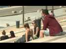 Lyon locals enjoy early summer weather on banks of the Rhône