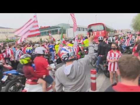 Fans support Athletic Bilbao before Copa del Rey final