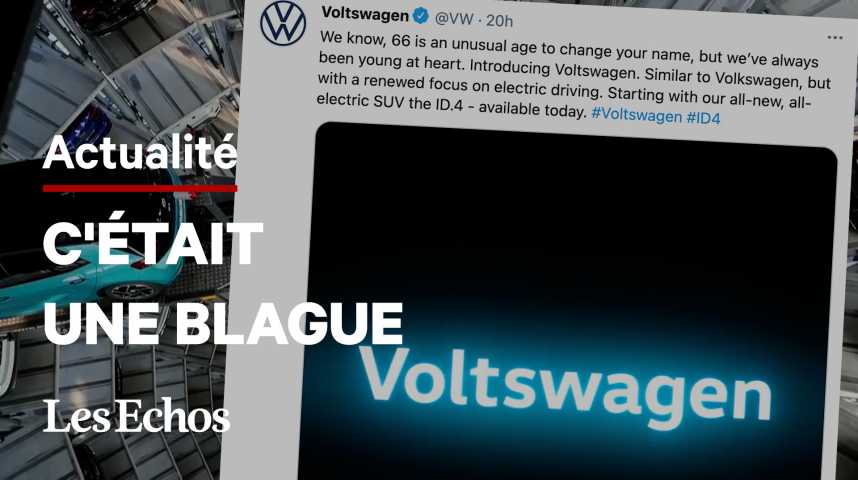 Illustration pour la vidéo « Volkswagen » ne deviendra pas « Voltswagen » : c’était un poisson d’avril
