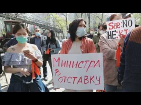 Protest against bride kidnapping and forced marriages in Kyrgyzstan