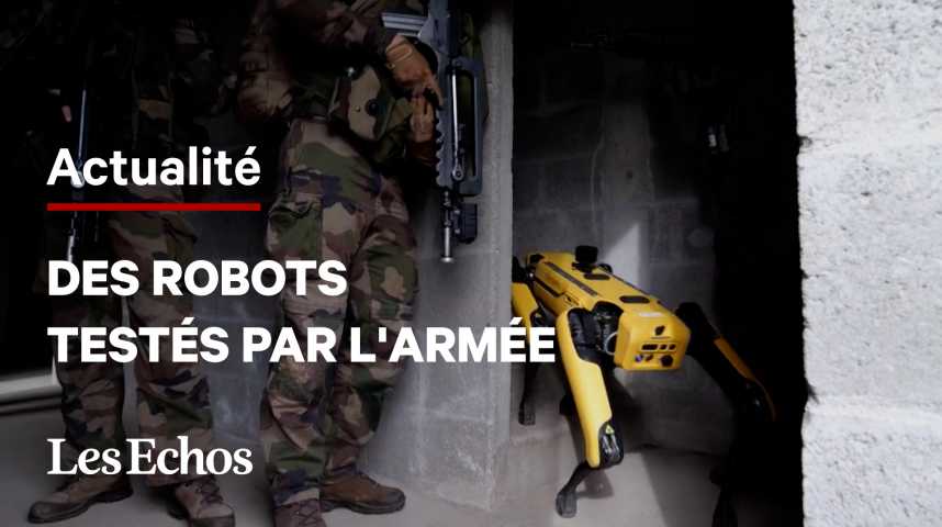 Illustration pour la vidéo Des robots s'entraînent avec l'armée française