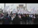 Small businessmen protest against new lockdown in Ukraine