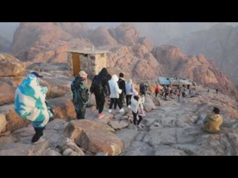 Tourists visit Mount Sinai