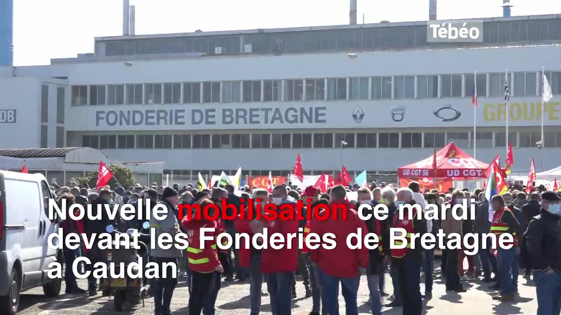 Une centaine de manifestants devant la Fonderie de Bretagne  (Tébéo-TébéSud)