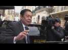 Burmese ambassador to the UK arrives at his embassy after being denied entry