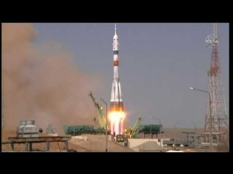 Three-man Soyuz flight honouring Gagarin blasts off for ISS