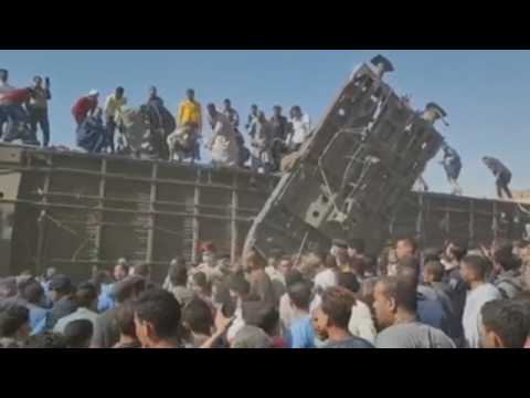Dozens killed after two trains collide in Egypt