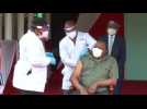 Kenyan President receives first Covid-19 vaccination shot