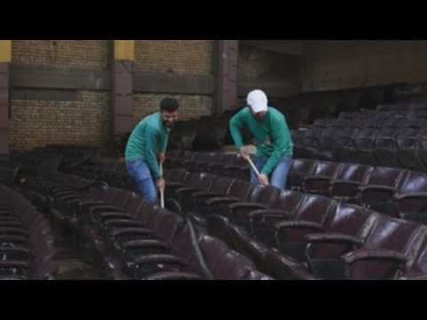 Volunteers rehabilitate Mosul's Spring theater in Iraq after 18 years in silence