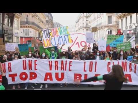 Activists hold protest in Paris demanding 'real climate law'
