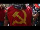 Communist party supporters demonstrate in Beirut