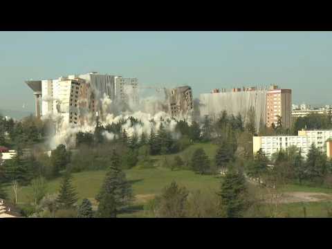 Demolition of housing project in French city of Lyon