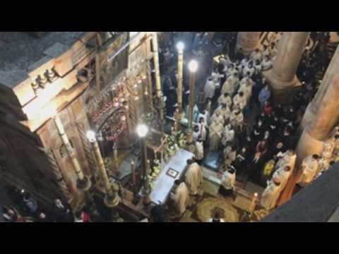 Mass prayer held at the Church of the Holy Sepulcher in Jerusalem