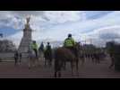 Footage of outside Buckingham Palace after death of Prince Philip