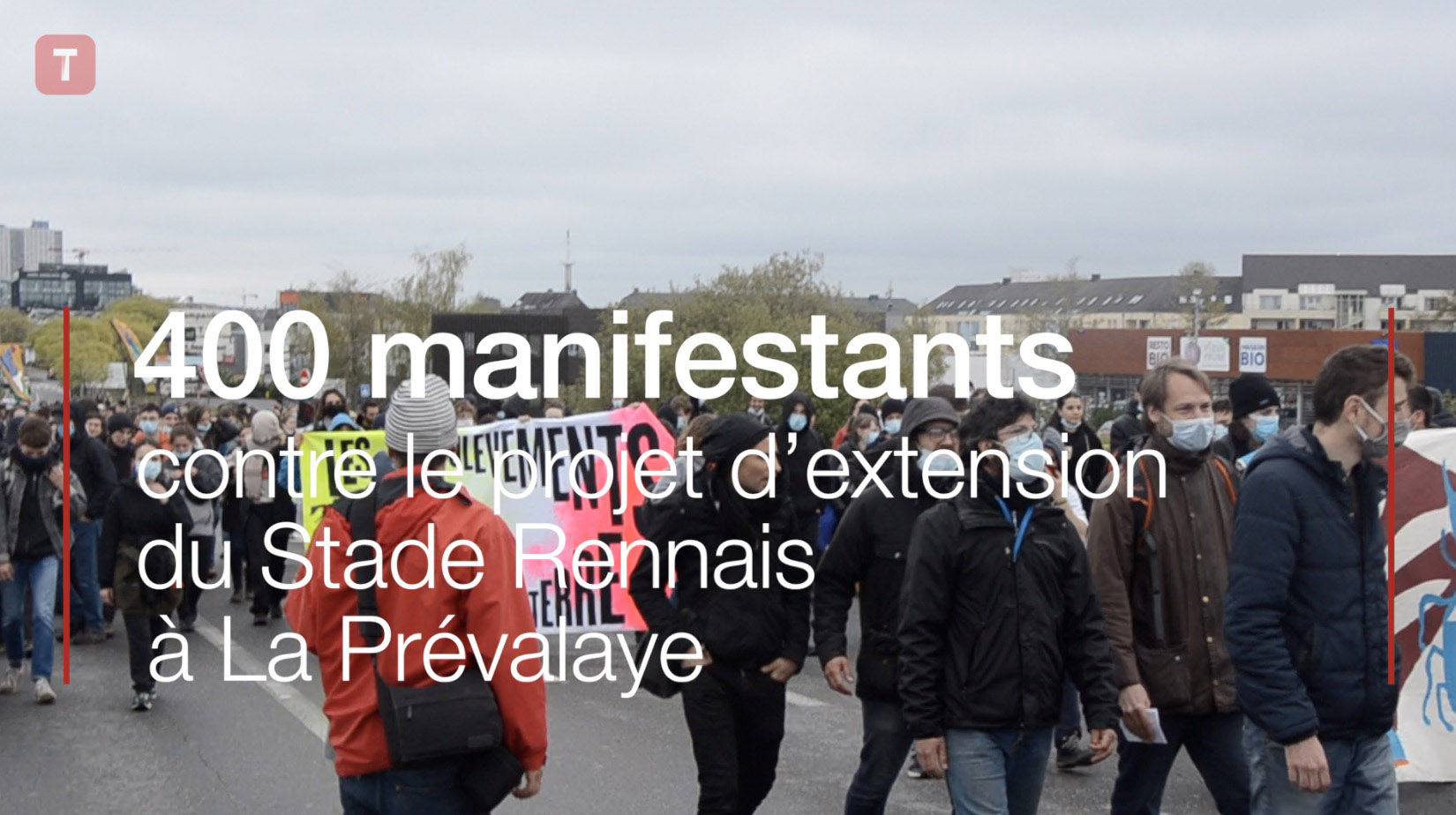 400 manifestants contre le projet d’extension du Stade Rennais à La Prévalaye (Le Télégramme)