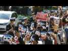Burmese community holds protest in Tokyo against Myanmar coup