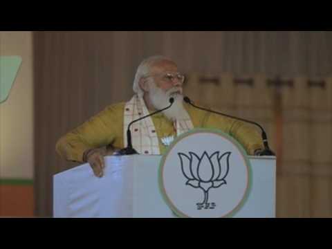 Modi carries out campaign act ahead of the Legislative Assembly elections in Assam
