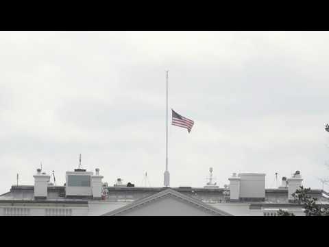 White House flag at half-staff honoring victims in Colorado shooting