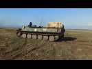 Tank units of the Russian Black Sea fleet hold military drills in Crimea
