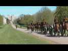 Mounted regiment arrives at Windsor castle for Prince Philip's funeral