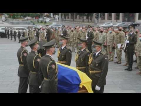 Funeral in Kiev for Ukrainian soldier killed in Donbas