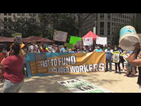 Undocumented workers participate in a hunger strike in New York