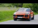 The new Porsche Cayenne GTS Coupé in Lava Orange Driving Video