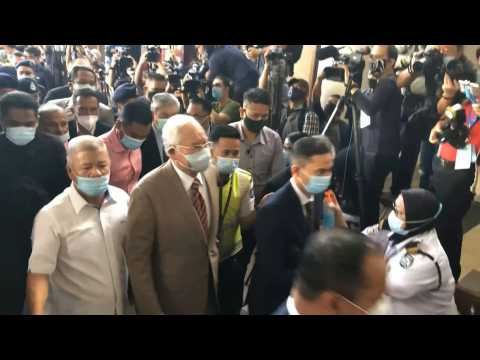 Najib Razak arrives at Malaysian court for verdict in 1MDB trial